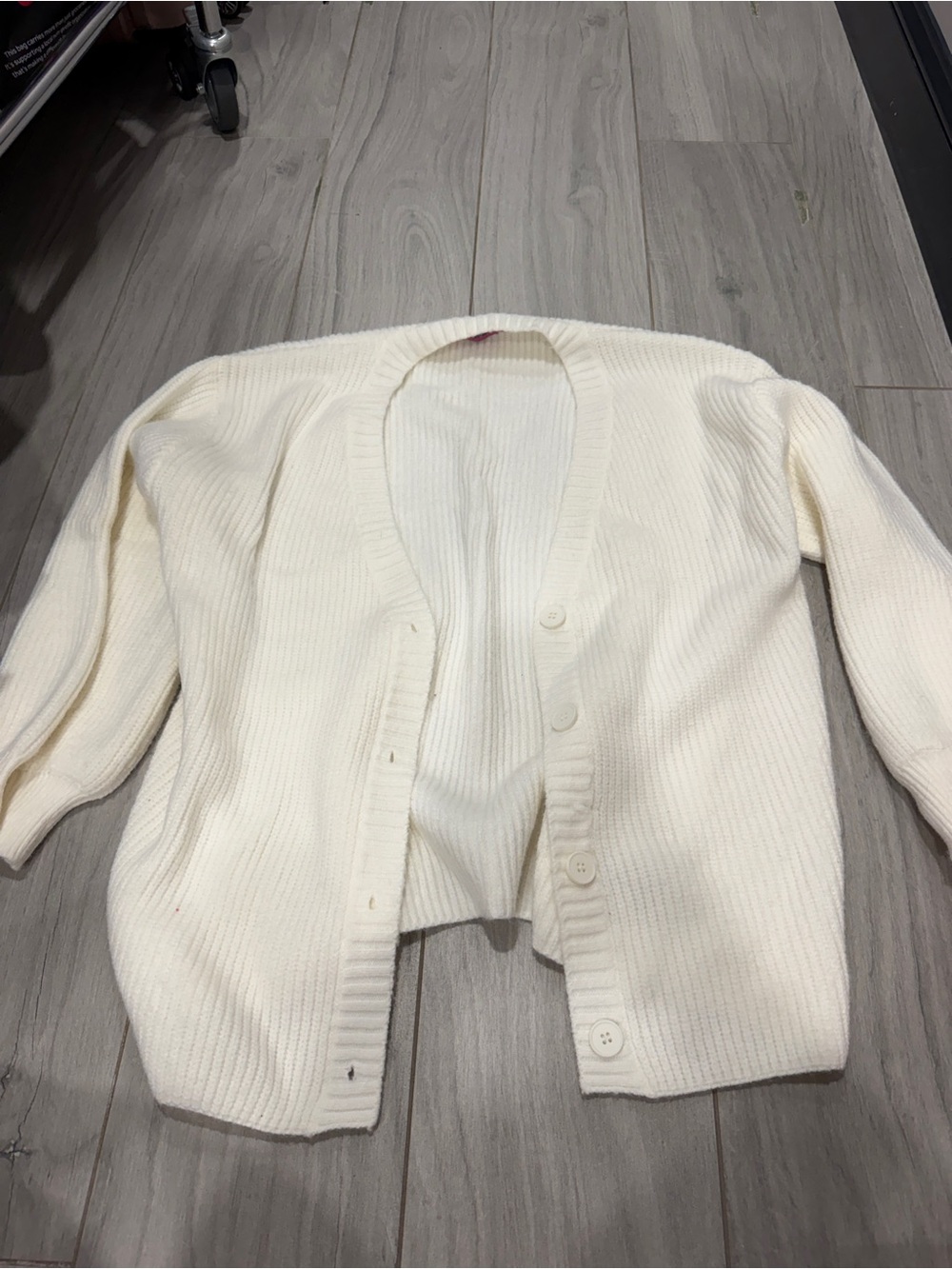 Edikted Cream Ribbed Button-Front Women's Cardigan